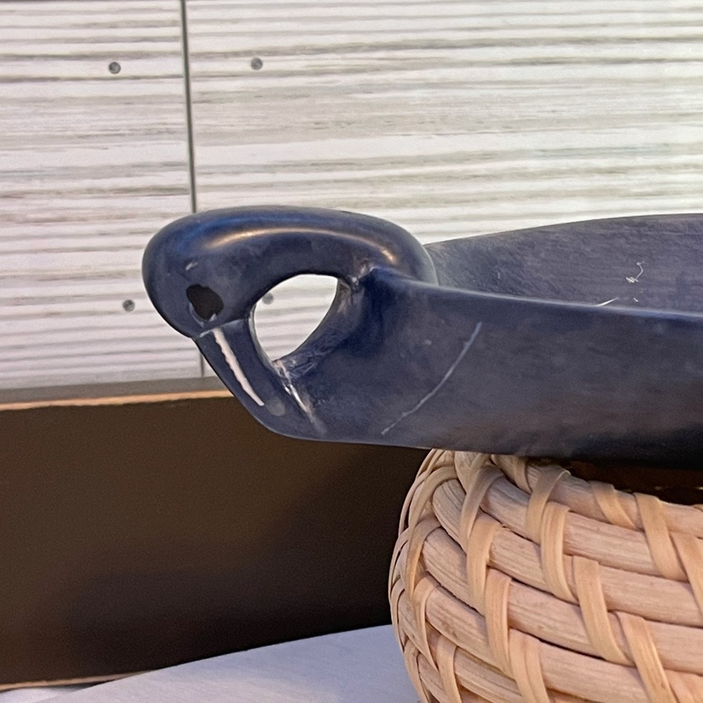 Small Decorative Blue Leaf Shaped Tray from Costa Rica - Picture 4 of 6